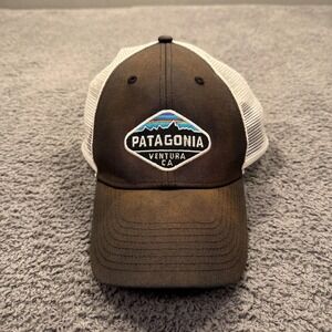Patagonia Hat Cap Snap Back One‎ Size Grey White Trucker Patch Ventura CA Mens